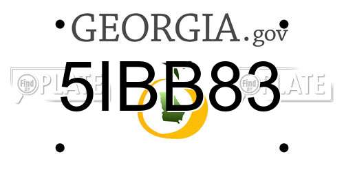 5IBB83 Georgia License Plate