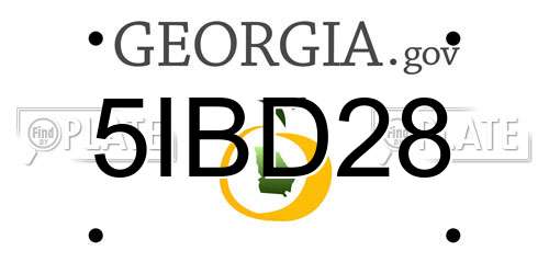 5IBD28 Georgia License Plate