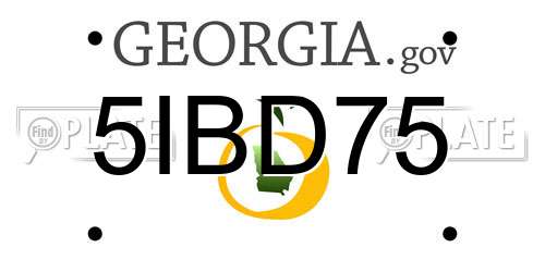 5IBD75 Georgia License Plate