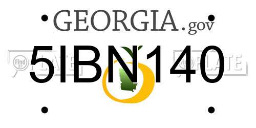 5IBN140 Georgia License Plate