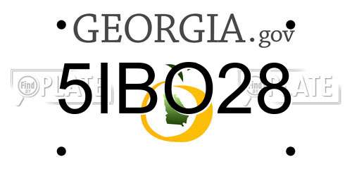 5IBO28 Georgia License Plate