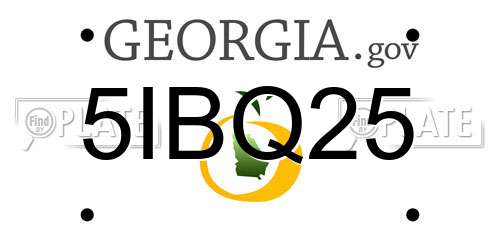 5IBQ25 Georgia License Plate