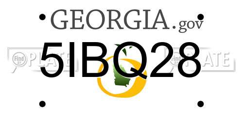 5IBQ28 Georgia License Plate