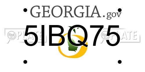 5IBQ75 Georgia License Plate