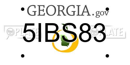 5IBS83 Georgia License Plate