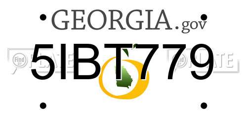5IBT779 Georgia License Plate
