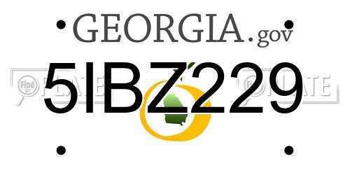 5IBZ229 Georgia License Plate