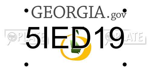 5IED19 Georgia License Plate