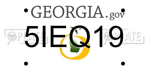 5IEQ19 Georgia License Plate