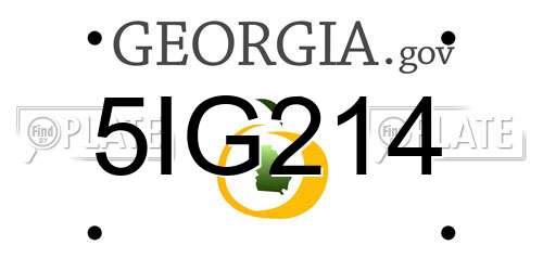 5IG214 Georgia License Plate