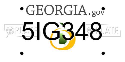 5IG348 Georgia License Plate