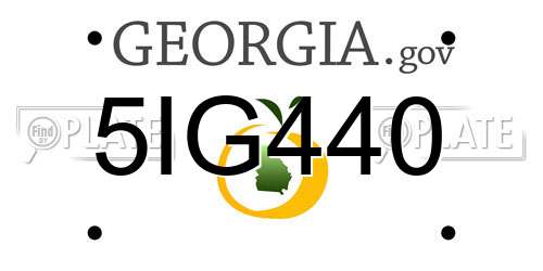 5IG440 Georgia License Plate
