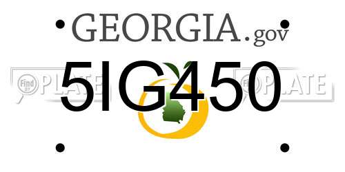 5IG450 Georgia License Plate