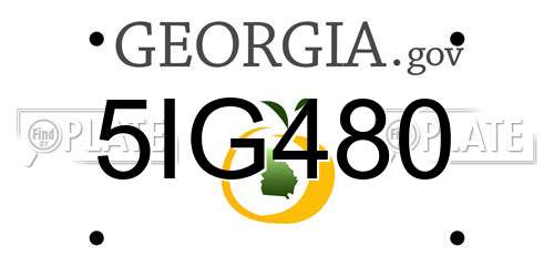 5IG480 Georgia License Plate