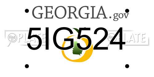 5IG524 Georgia License Plate