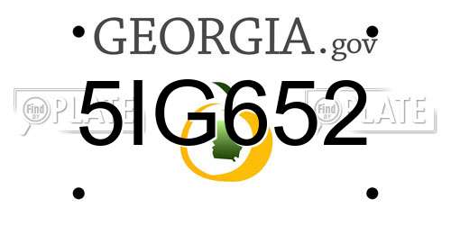 5IG652 Georgia License Plate