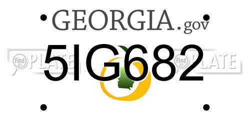 5IG682 Georgia License Plate