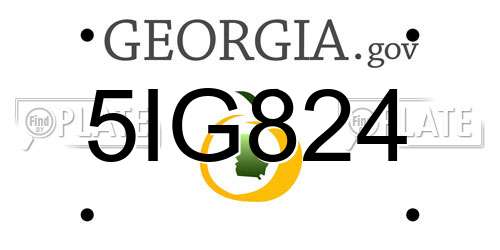 5IG824 Georgia License Plate