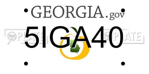 5IGA40 Georgia License Plate