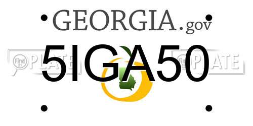 5IGA50 Georgia License Plate