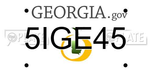 5IGE45 Georgia License Plate