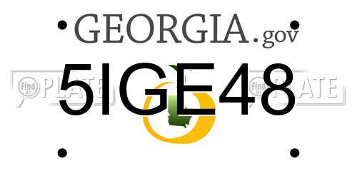 5IGE48 Georgia License Plate