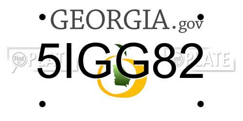 5IGG82 Georgia License Plate