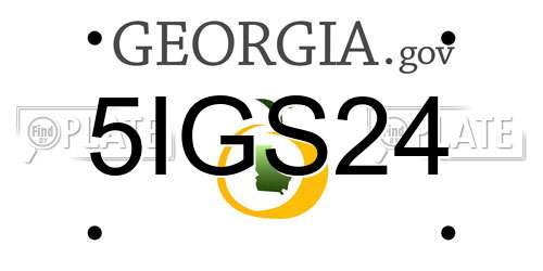 5IGS24 Georgia License Plate