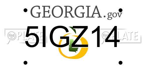 5IGZ14 Georgia License Plate