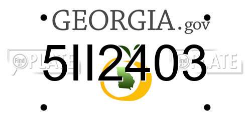 5II2403 Georgia License Plate