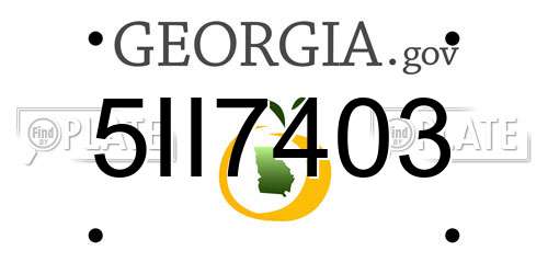 5II7403 Georgia License Plate