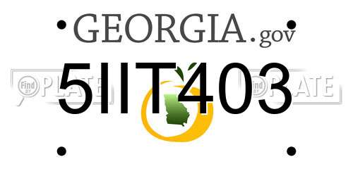 5IIT403 Georgia License Plate