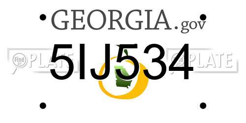 5IJ534 Georgia License Plate
