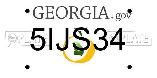 5IJS34 Georgia License Plate