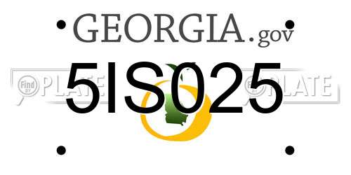5IS025 Georgia License Plate