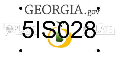5IS028 Georgia License Plate