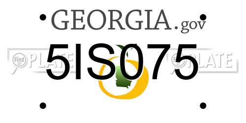 5IS075 Georgia License Plate