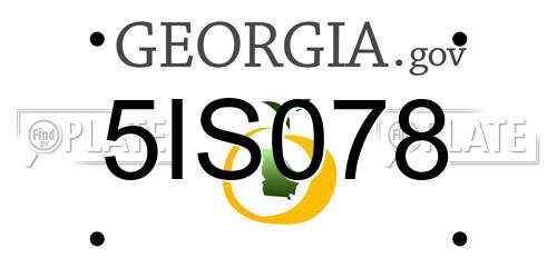 5IS078 Georgia License Plate