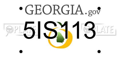 5IS113 Georgia License Plate