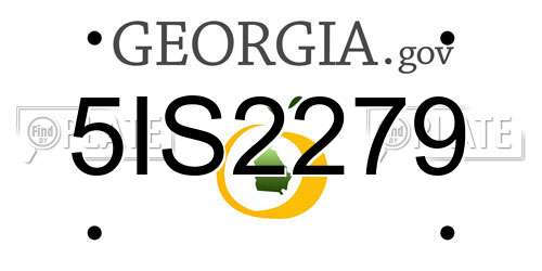 5IS2279 Georgia License Plate