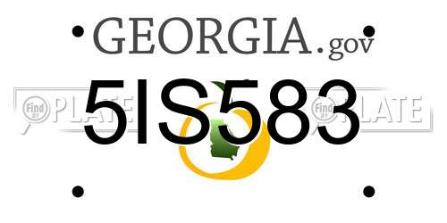 5IS583 Georgia License Plate