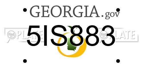 5IS883 Georgia License Plate