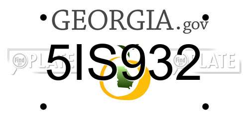 5IS932 Georgia License Plate