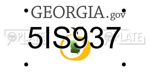 5IS937 Georgia License Plate