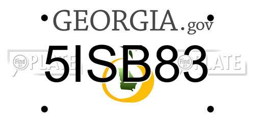 5ISB83 Georgia License Plate
