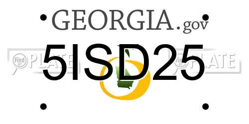 5ISD25 Georgia License Plate