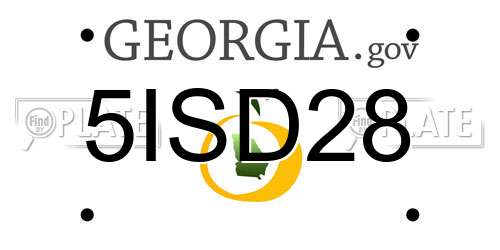 5ISD28 Georgia License Plate
