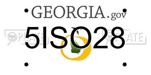 5ISO28 Georgia License Plate