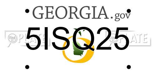 5ISQ25 Georgia License Plate
