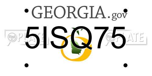 5ISQ75 Georgia License Plate